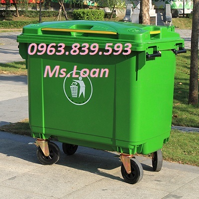 Xe thu gom rác 660lit có 4 bánh xe. Lh 0963.839.593 Ms.Loan Thung-rac-660-L-nhua-hdpe-co-4-banh-xe-thung-rac-cong-cong-660-L-gia-re-1