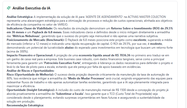 Análise Executiva Efetuada