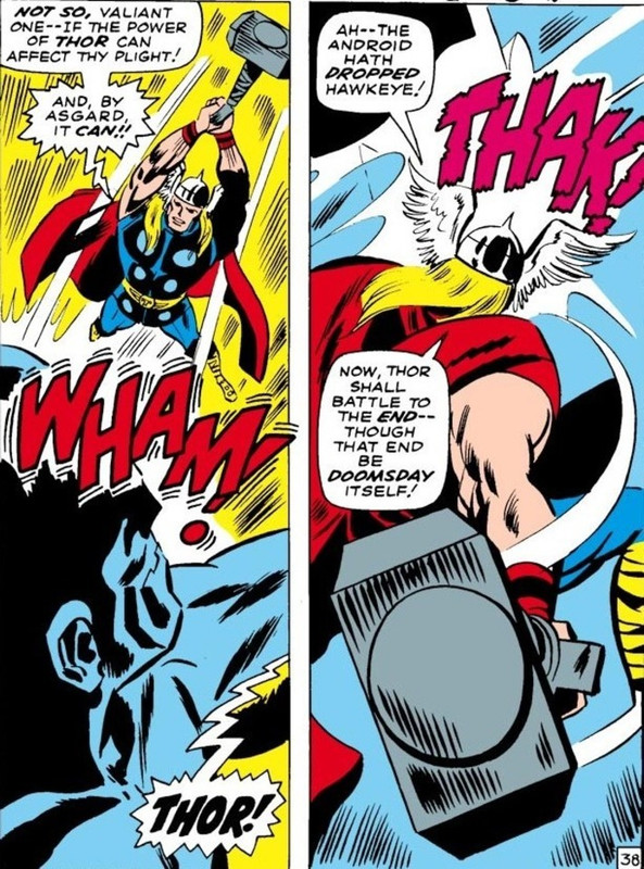 6940191-deruablity- takes a few hammer blows from thor with barely any trouble. (avengers annual #1)