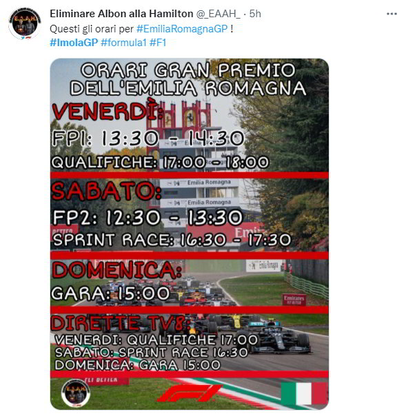 orari gp imola f1 2022