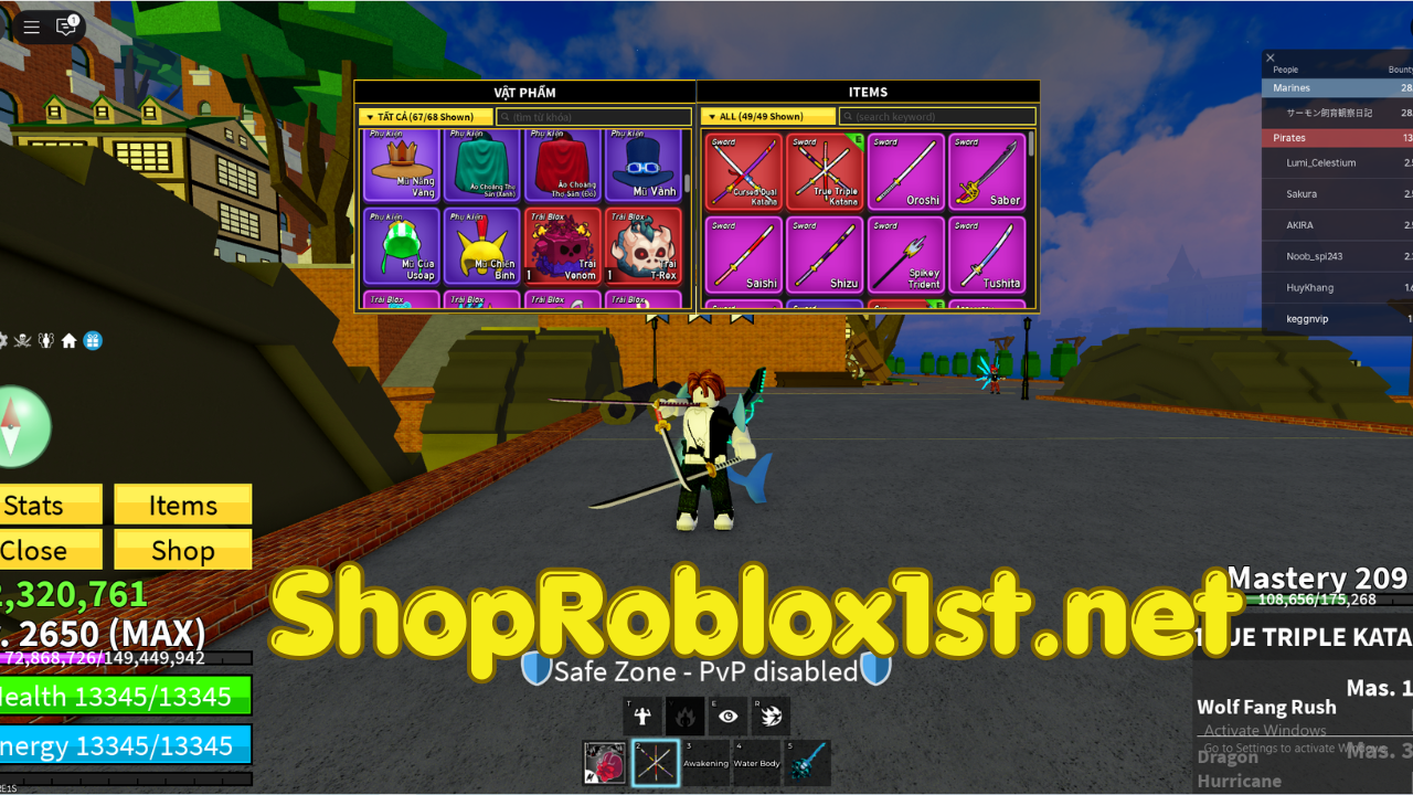 Acc blox fruits SANGUINE ART + V4 FISH Full Gear 