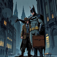 Batman assisting Sam Corsair