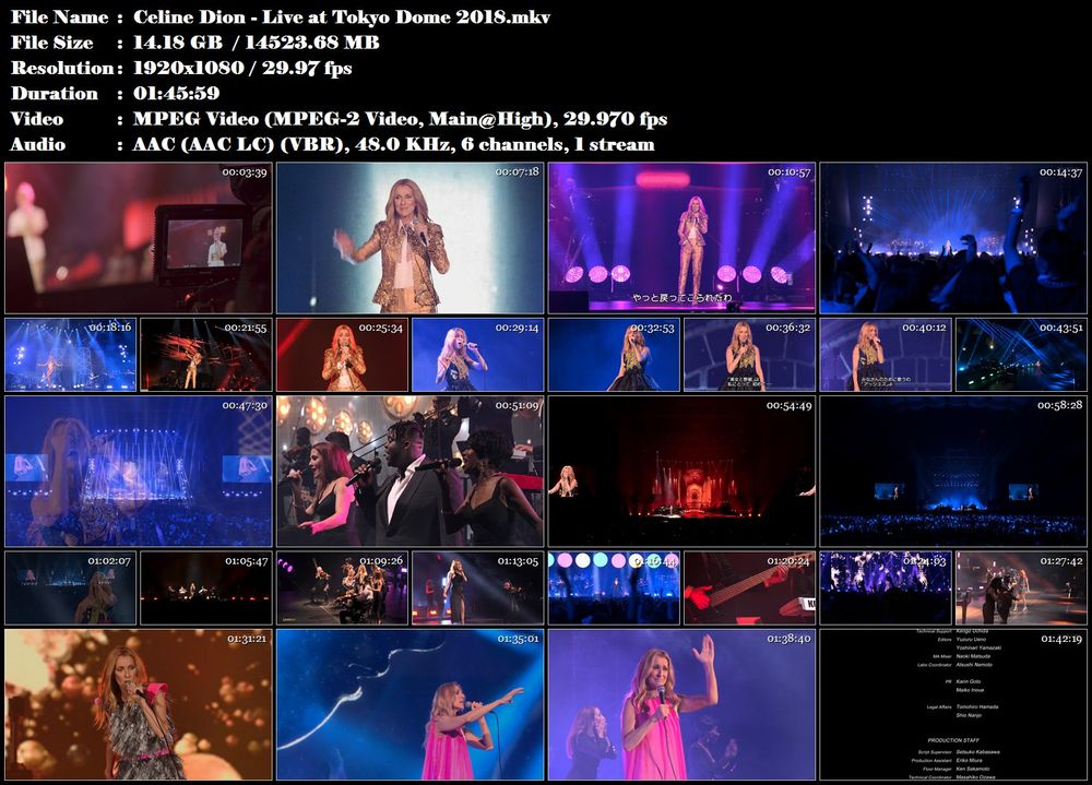 Re: Celine Dion - Live At Tokyo Dome (2018) HDTV