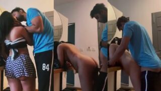 Left girlfriend with sexy ass standing from behind