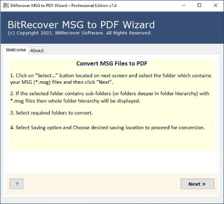 BitRecover MSG to PDF Wizard 8.0