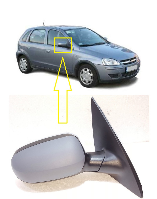 Left Car Door// Wing Mirror Cover Vauxhall Corsa Mk3 2000-2006 NS