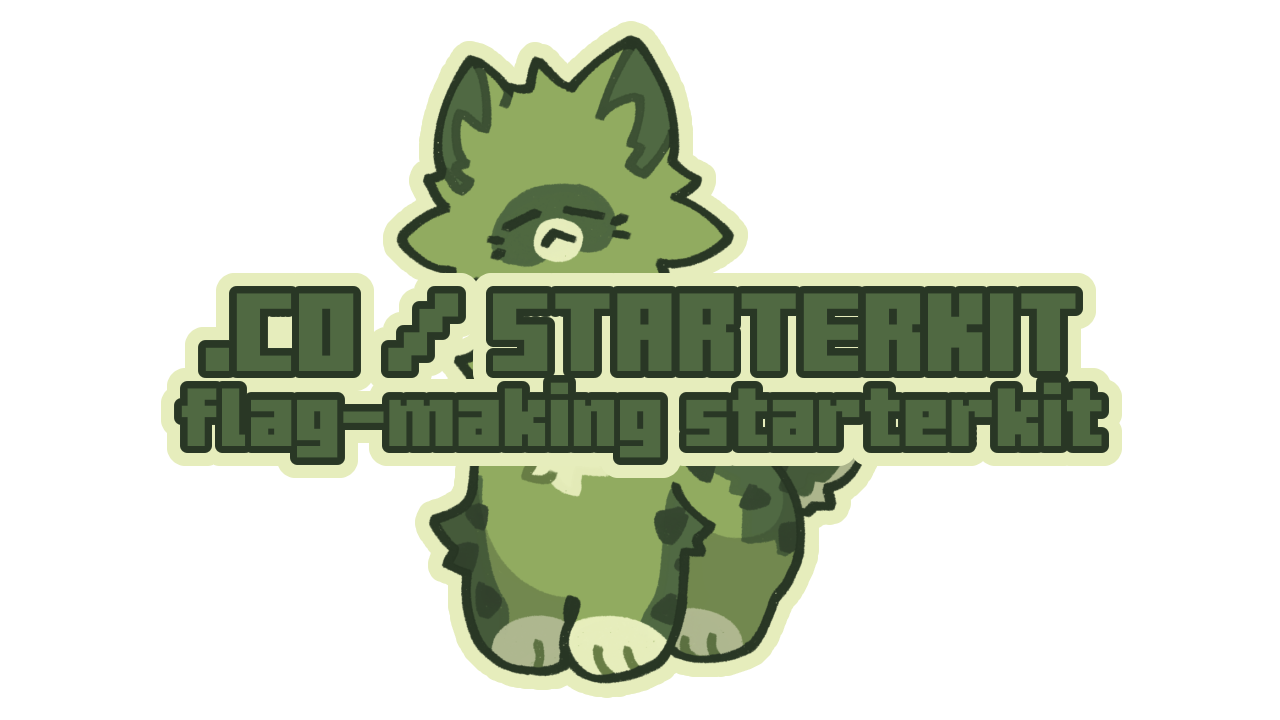 alt: .co/starterkit, flag-making starterkit. cred: rwuffles.
