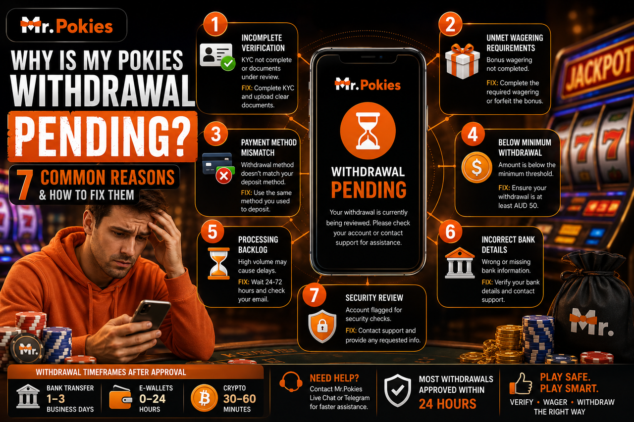 pokies withdrawal pending