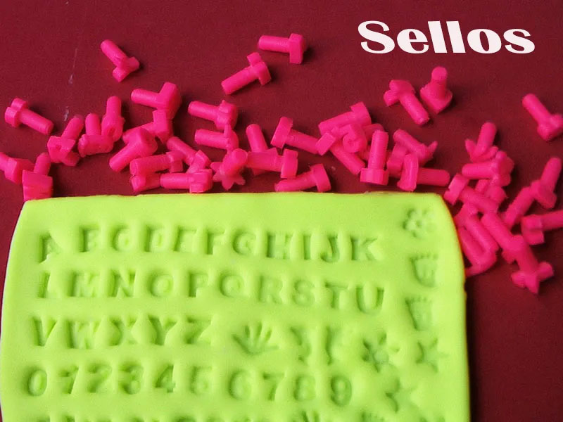 Sellos siliconados alfabeto y números abecedario marcador de pasta