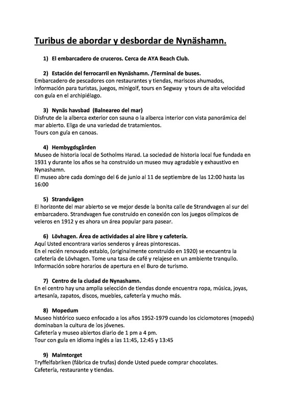 Page 1 - HoHo och shuttle information på spanska