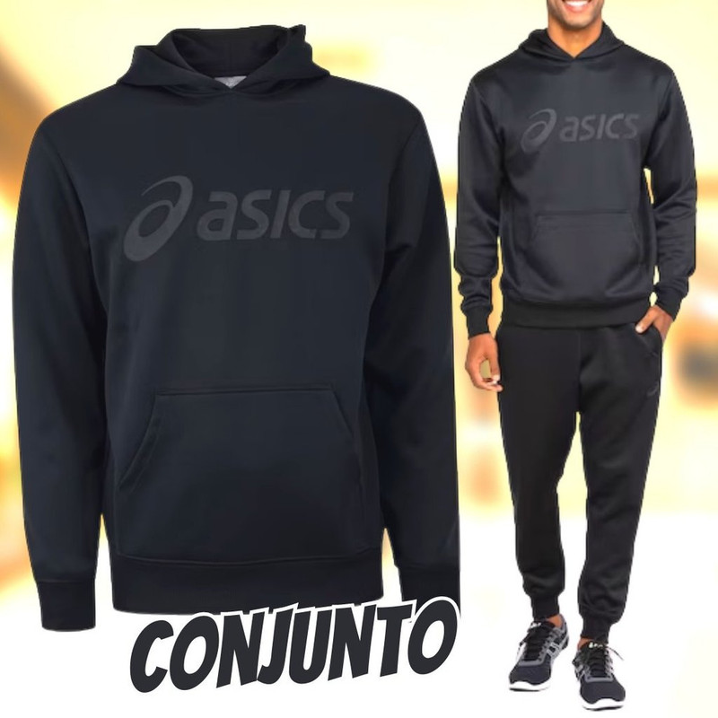 Conjunto de Agasalho Masculino ASICS com Capuz Interlock Fechado