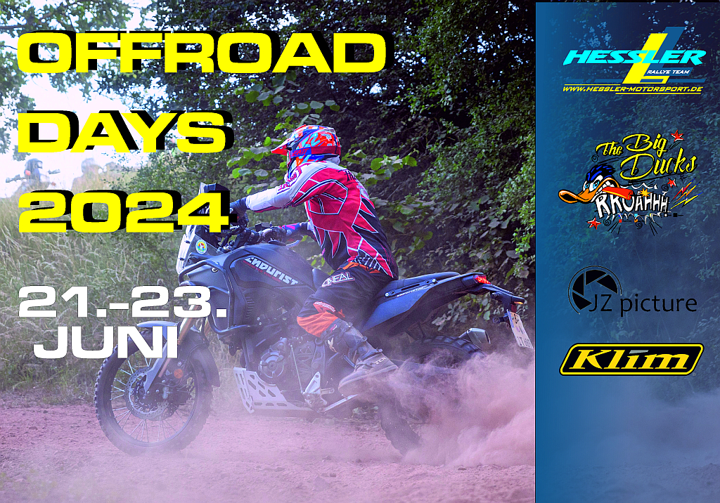 OFFROAD DAYS Sommer 21.-23. Juni 2024<br>Klasse 3 <br>3 Tage freies Fahren & Wettkampf