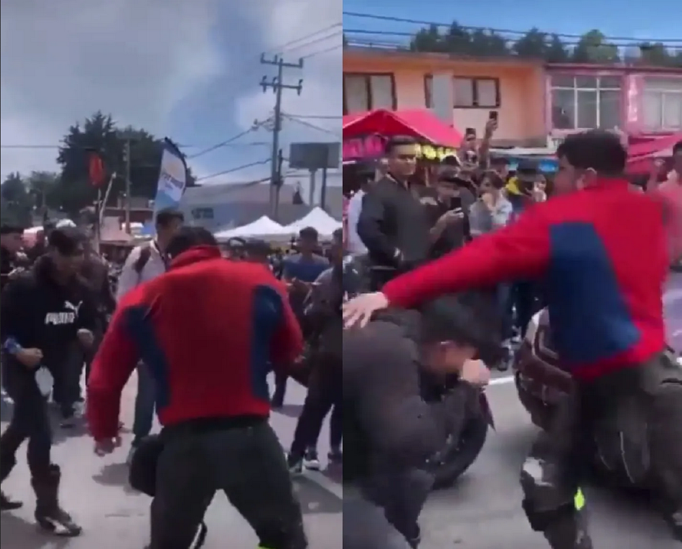 Motociclistas se agarran a manazos en Morelos, este es el video de la pelea