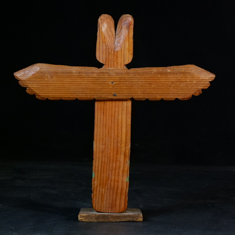 Native Nuu-chah-nulth/Ditidatht Northwest Coast Wood TOTEM Pole by