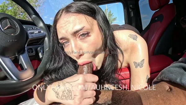 Auhneesh Nicole Sucks A BBC In The Car