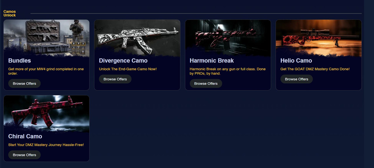 [Selling] Captain-Carry COD Modern Warfare 4 Camo Boost - All Camos ...
