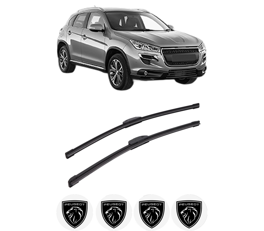 Set stergatoare auto PEUGEOT 4008 din 2012, pentru parbriz auto, 2 bucati, Bosch Aerotwin Retrofit, din cauciuc siliconat rezistent, 4 Stickere Auto PEUGEOT