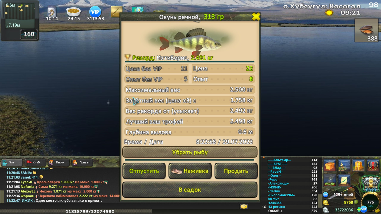 Пенсионер - Окунь речной 300-330