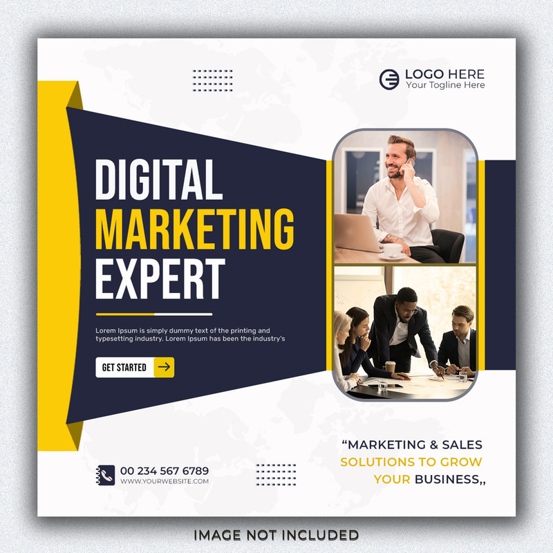 Digital marketing ads and corporate social media post template