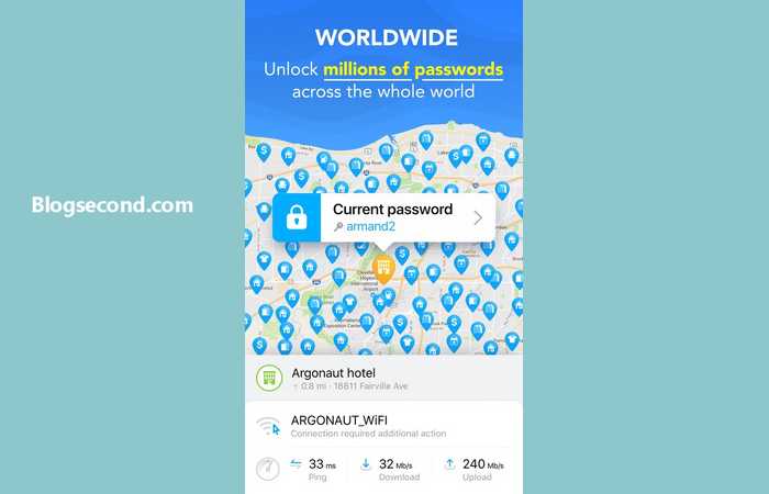 Gambaran dari aplikasi WiFiMap untuk Mengetahui Password WiFi