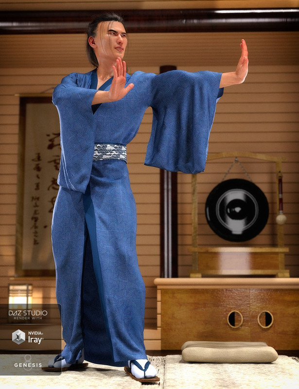 dForce Kimono Outfit for Genesis 8 Male(s)