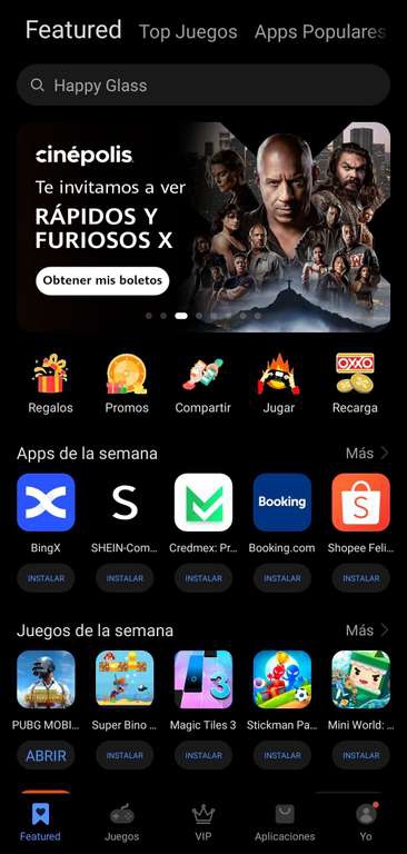 2 BOLETOS CINÉPOLIS POR $59 EN APPTOUCH 
