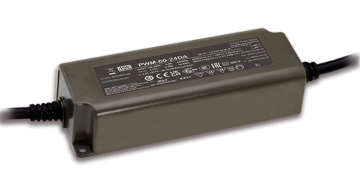 Driver LED MEAN WELL PWM-60-12D A2 12V Salida PWM IP67 Regulable 3 en 1