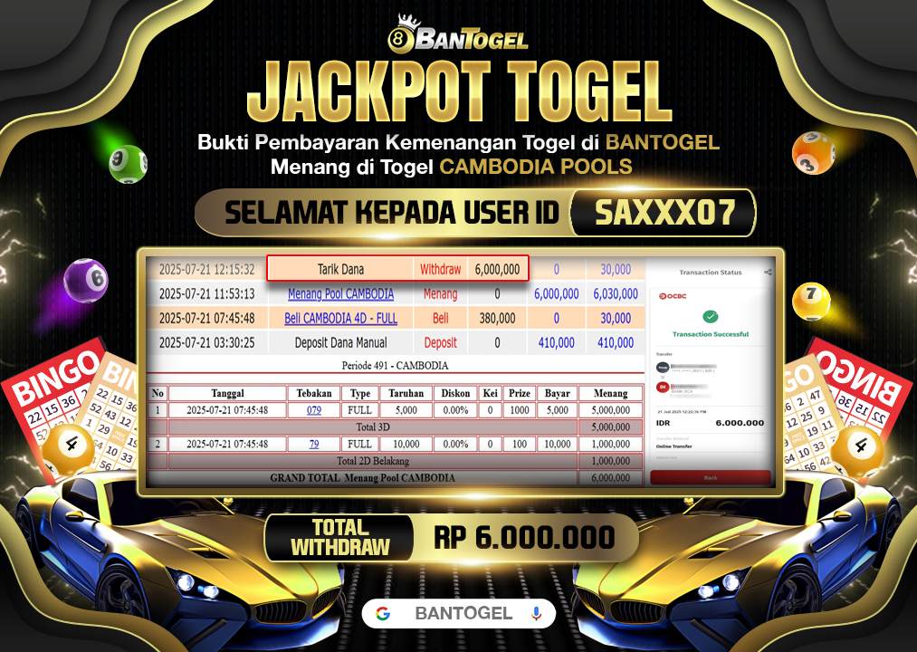 BUKTI JACKPOT LUNAS BANTOGEL