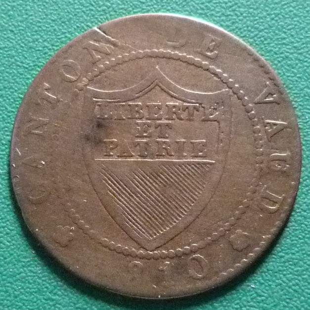 1/2 Batzen. Cantón de Vaud, Suiza (1810) SUI-0-5-Batzen-1810-cant-n-de-Vaud-anv