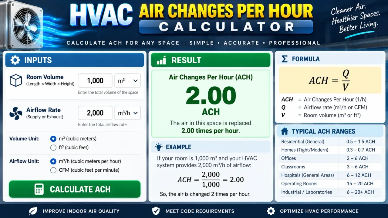 Hvac Air Changes Per Hour Calculator Online Now