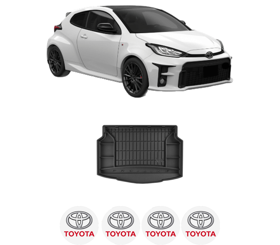 Tavita Portbagaj TOYOTA YARIS (_P21_, _PA1_, _PH1_) din 2020, Protectie Portbagaj Auto, 4x Stickere auto cu TOYOTA