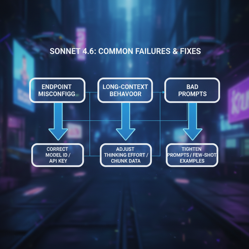 Infographic showing three main failure buckets for Sonnet 4.6