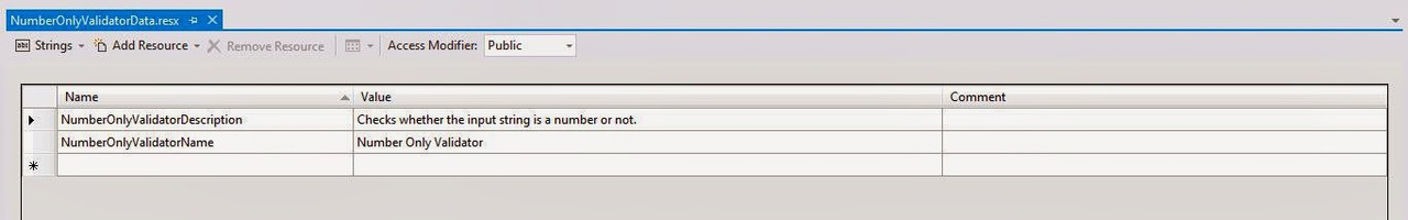 Fig 4. Resources for custom validator