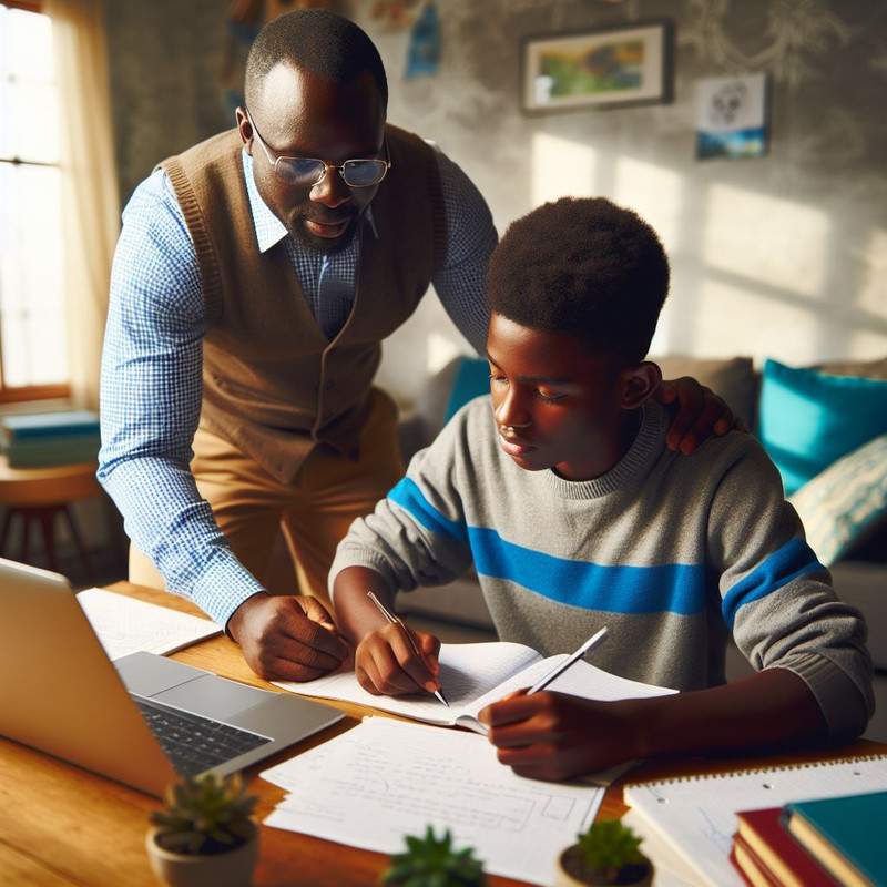 Professional tutor providing personalized academic support in home setting