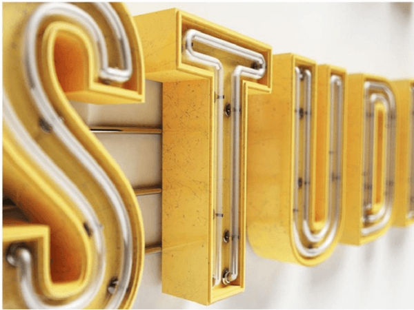 MLC-13-F metal 3D luminous letter front view