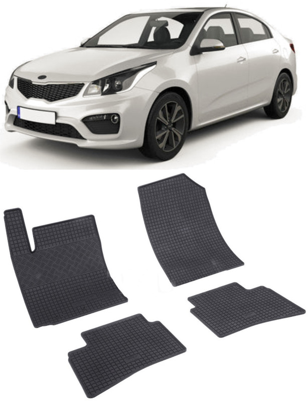 Set 4 covorase Kia Rio 2017-prezent, din cauciuc 100%, compatibile cu autoturismul KIA Rio