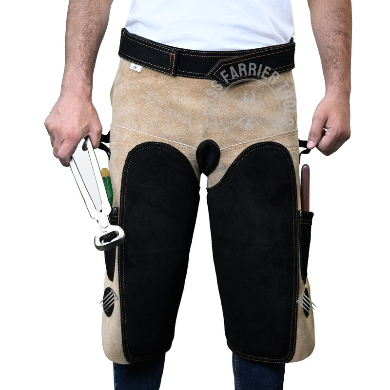 Farrier Apron Chaps Tan Suede Leather