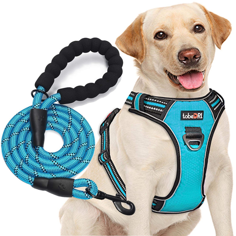 No Pull Reflective Dog Harness with 5ft Leash