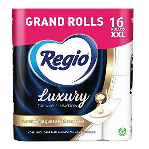 Amazon: Papel Higiénico Regio Luxury Creamy Sensations 16 rollos | Envío gratis con Prime 
