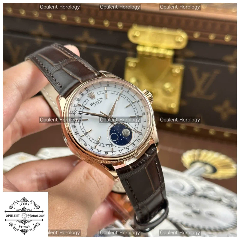Rolex Cellini Moonphase 50535 - 39 mm Rose-Gold Dress Watch