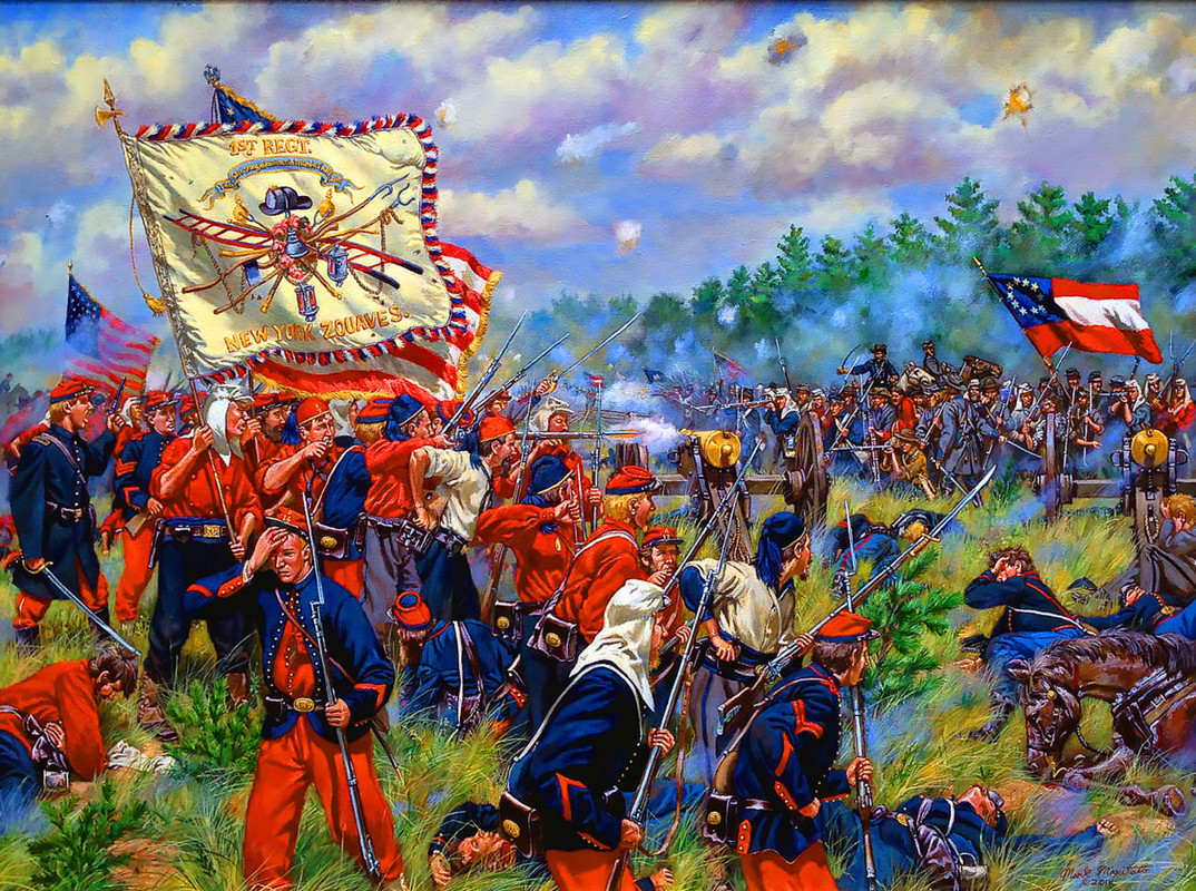 Civil americana,Bull Run 1ª,representa el 11º Zuavos de Fuego de Nueva York y la milicia de 14º Broo