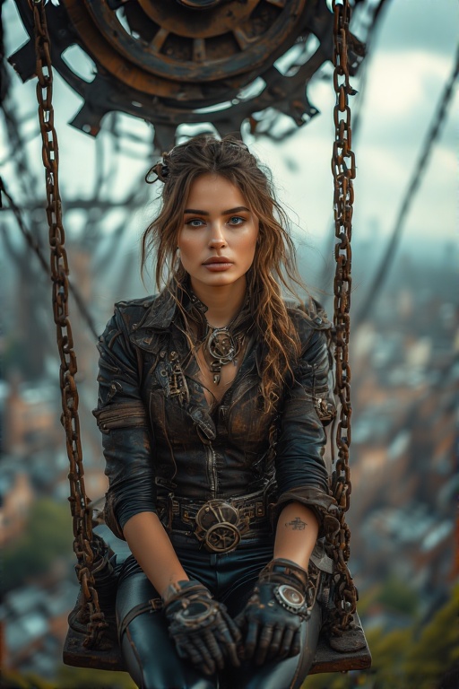 A-woman-seated-on-a-rusty-meta-7