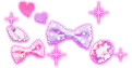 Pink and purple bows with diamonds