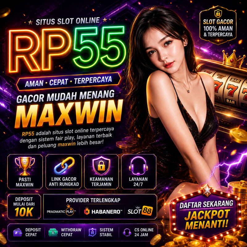 Banner Aplikasi RP55 dengan akses permainan digital