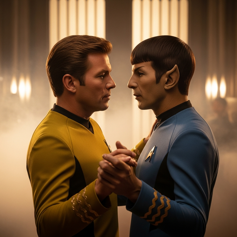 Jim and Spock dancing