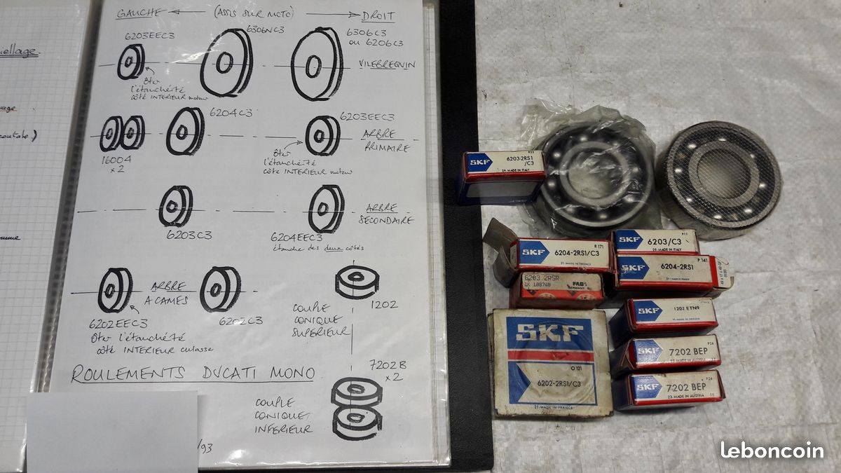 Roulements Ducati Mono