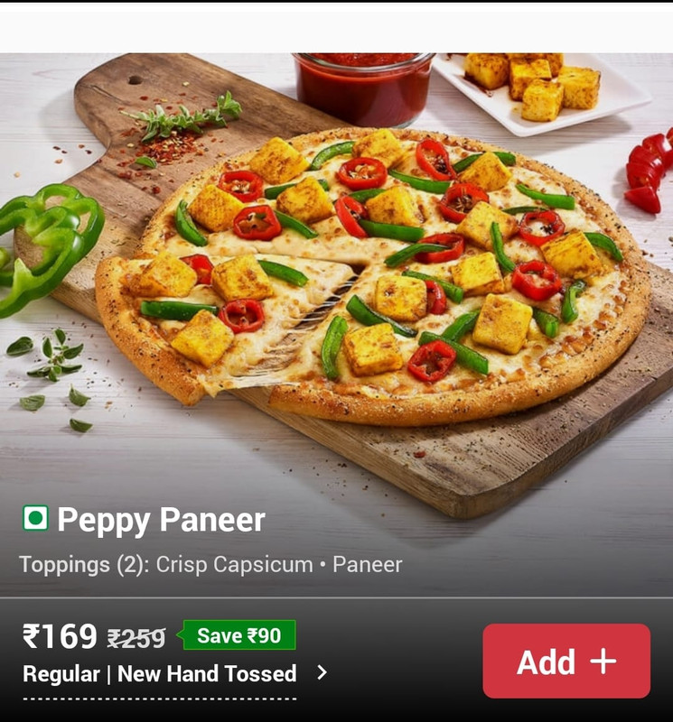 Peppy Paneer Pizza