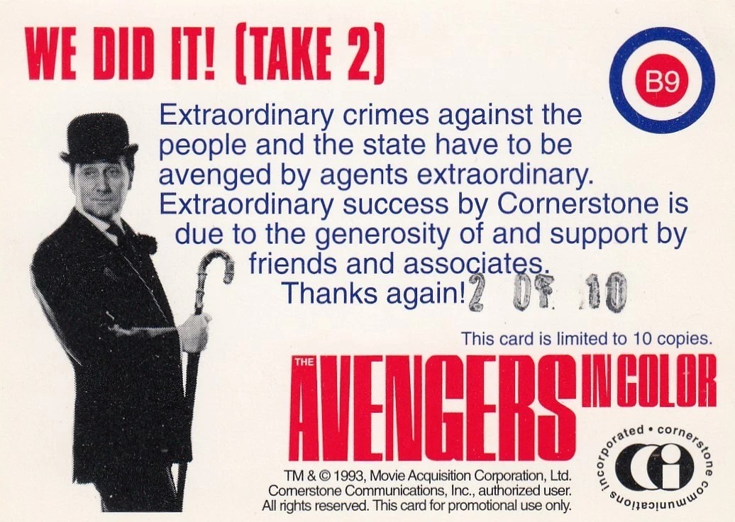 Avengers B9 Numbered Back