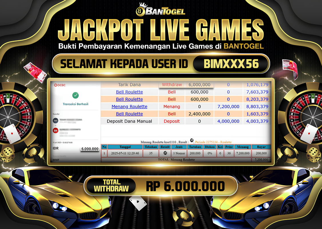 BUKTI JACKPOT LUNAS BANTOGEL