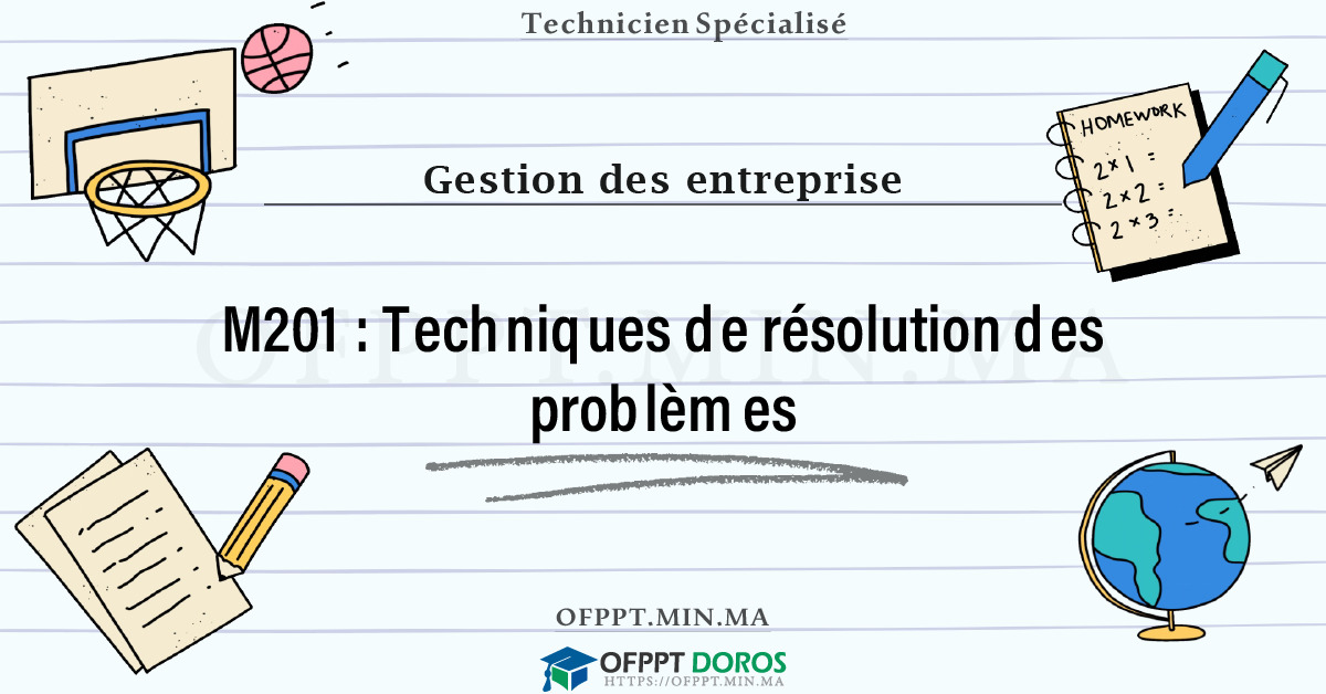 Sommaire détaillé du cours Techniques de résolution des problèmes M201 OFPPT - Structure du module